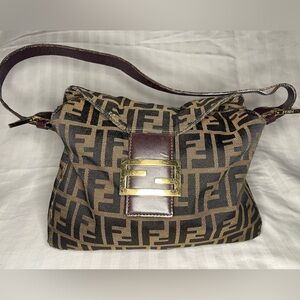 Fendi Tan and Black Monogram Tote
